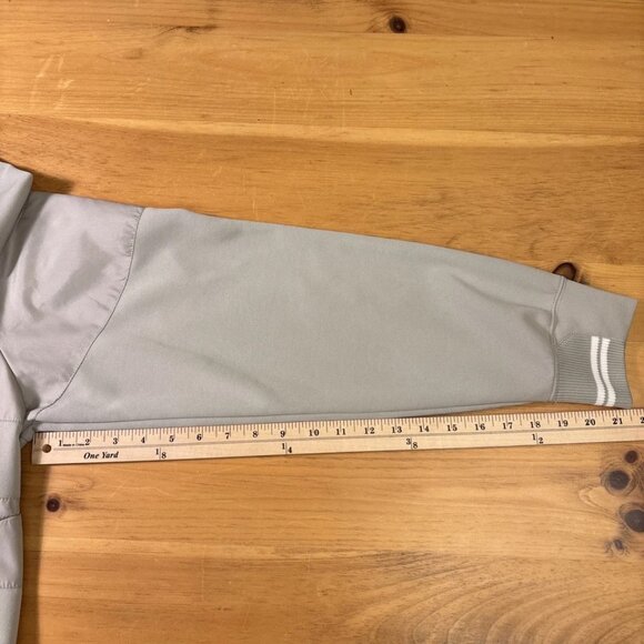 Vintage Y2K Nike Gray Full Zip Track Jacket Size Large L Striped Windbreaker - Picture 10 of 14